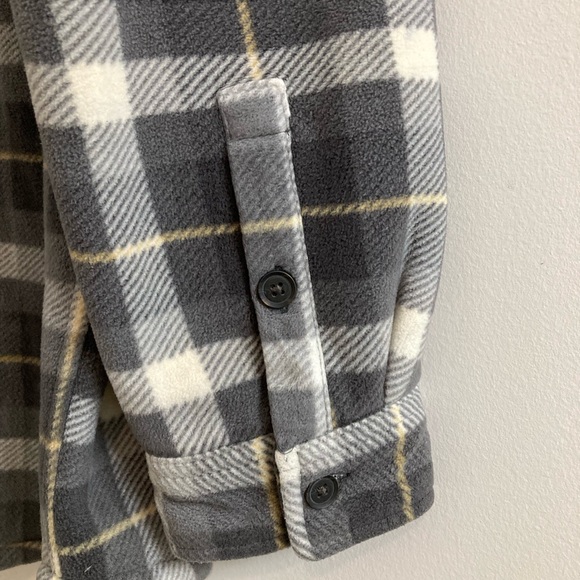 Freedom Foundry Shacket Men XL Sherpa LIned Gray Plaid Fleece Button Up Jacket - Picture 6 of 8